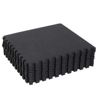 Covor Puzzle Homcom, 8 Piese, EVA, Gimnastica, Antiderapant, 63.5 x 63.5 x 2 cm, 3.05 mp, Negru Covor Puzzle Homcom, 8 Piese, EVA, Gimnastica, Antiderapant, 63.5 x 63.5 x 2 cm, 3.05 mp, Negru