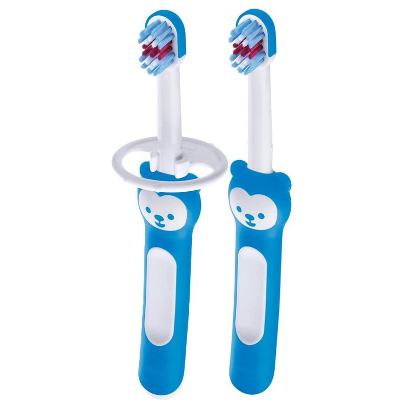 Set 2 periute de dinti cu inel de protectie 6+ luni MAM 705540, Albastru