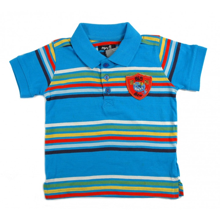 Galléros póló, kék csíkos, Big Dino 1975, Minoti