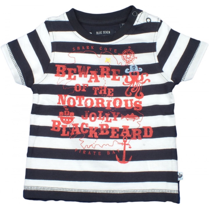 Blue Seven kalózos, sötétkék csíkos póló