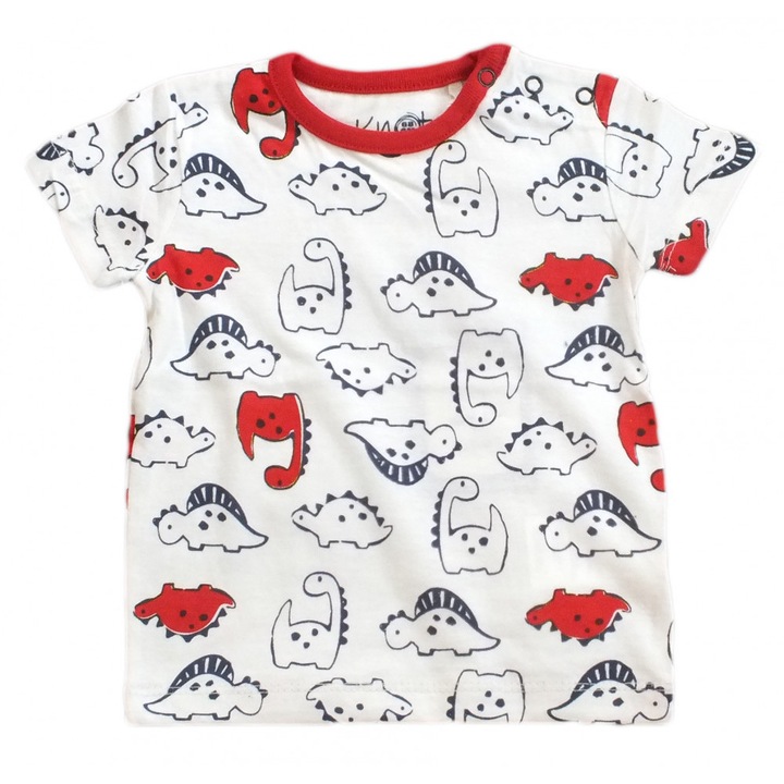 Knot So Bad fehér-piros dínós fiú póló