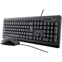 Kit tastatura si mouse cu fir Trust Primo, USB, cablu 1,8m, Negru