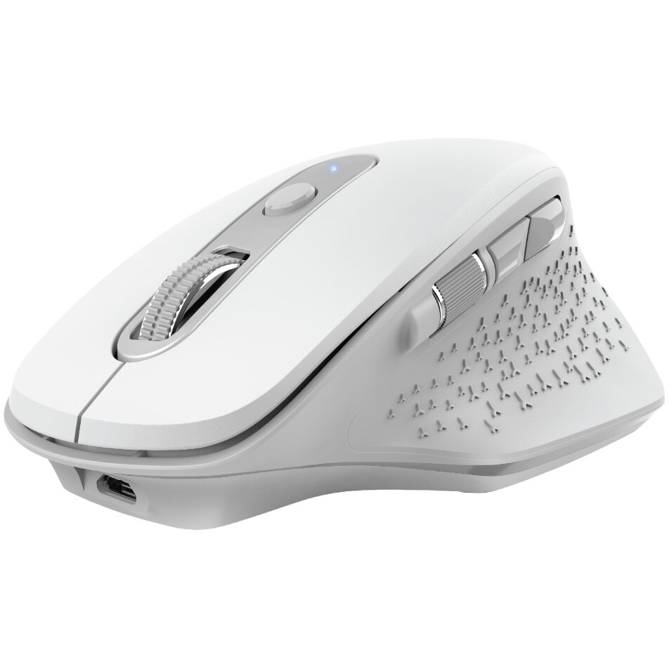 Mouse wireless Trust Ozaa, ergonomic, dual scroll, reincarcabil, Alb