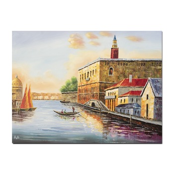 Tablou gigant pictat manual - La Venetia - 120x90cm pictura ulei pe panza in cutit efect 3D Tablou gigant pictat manual - La Venetia - 120x90cm pictura ulei pe panza in cutit efect 3D