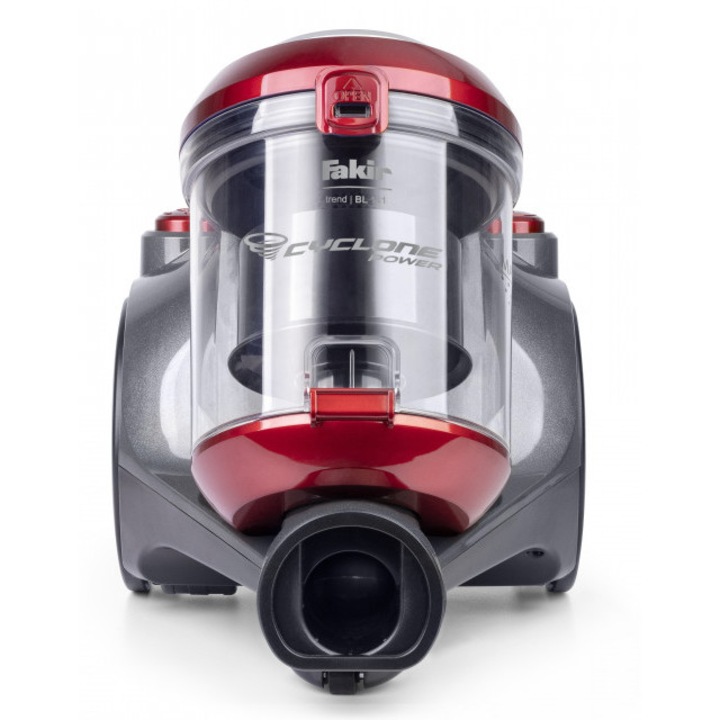 Aspirator fara sac Fakir trend BL 141, 2 l, Tub telescopic metalic, 700 W, Filtru EPA, Rosu/Antracit
