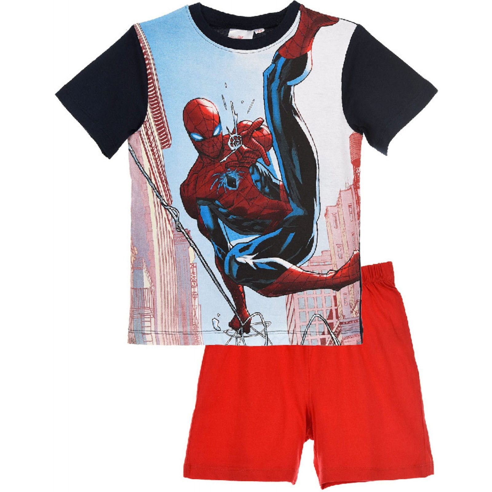 Pijama Spiderman maneca scurta 5768, Rosu/Bleumarin
