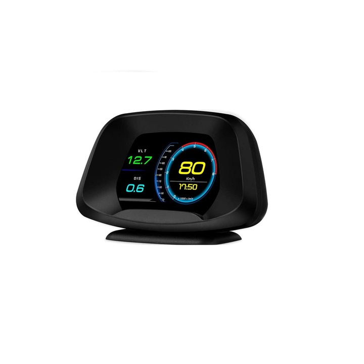 Aparat diagnosticare si afisaj informatii bord pe parbriz digital OBD2 de tip HUD, display pentru bord P19