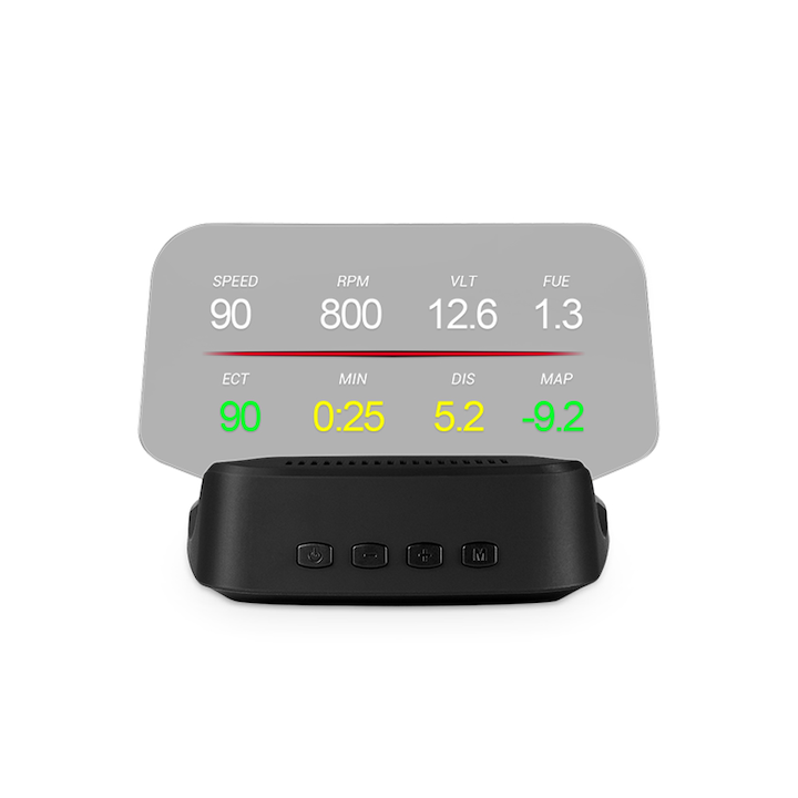 Pyramid Szélvédő kijelző, HUD, kettős GPS és OBD2, C2 rendszerrel