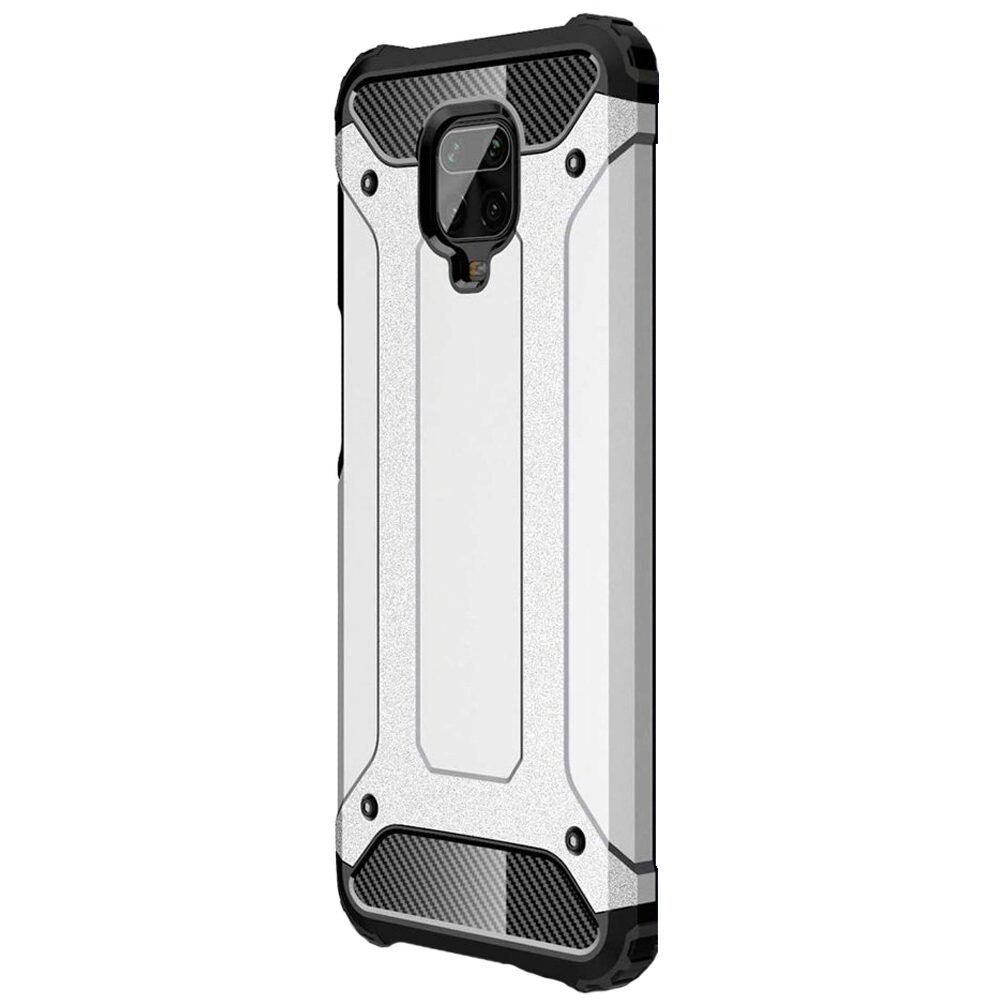 Husa Antisoc Forcell Armour pentru Xiaomi Redmi Note 9s/Note 9 Pro, Argintiu