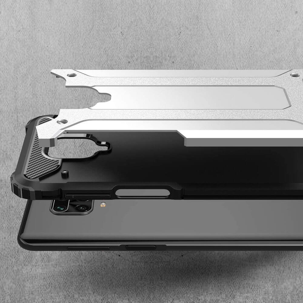 Husa Xiaomi Redmi Note 9 / Redmi 10X 4G, Hybrid Armor Rugged, Silver