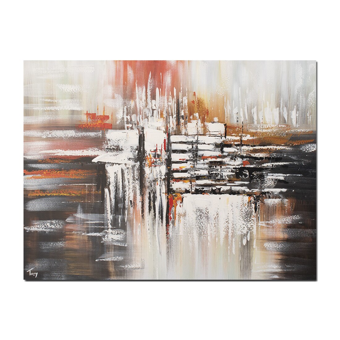 Tablou gigant abstract pictat manual - Fantezie - 120x90cm pictura ulei pe panza