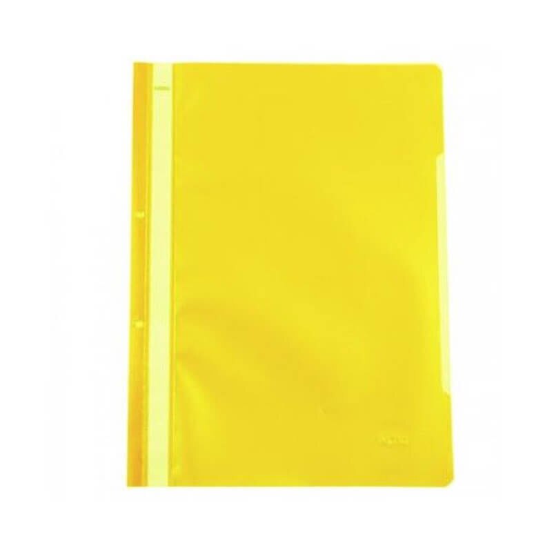 Dosar A4 cu sina si perforatii, Galben, 50/set Noki