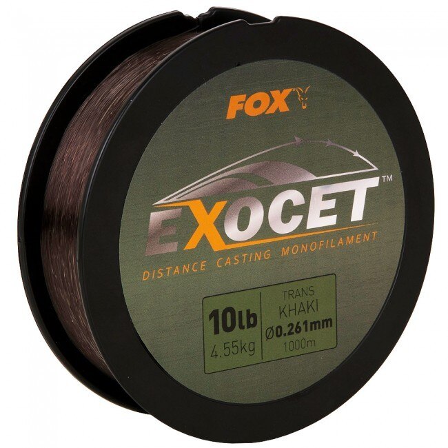 Fir monofilament Fox Exocet trans khaki, 1000m, 0.26mm