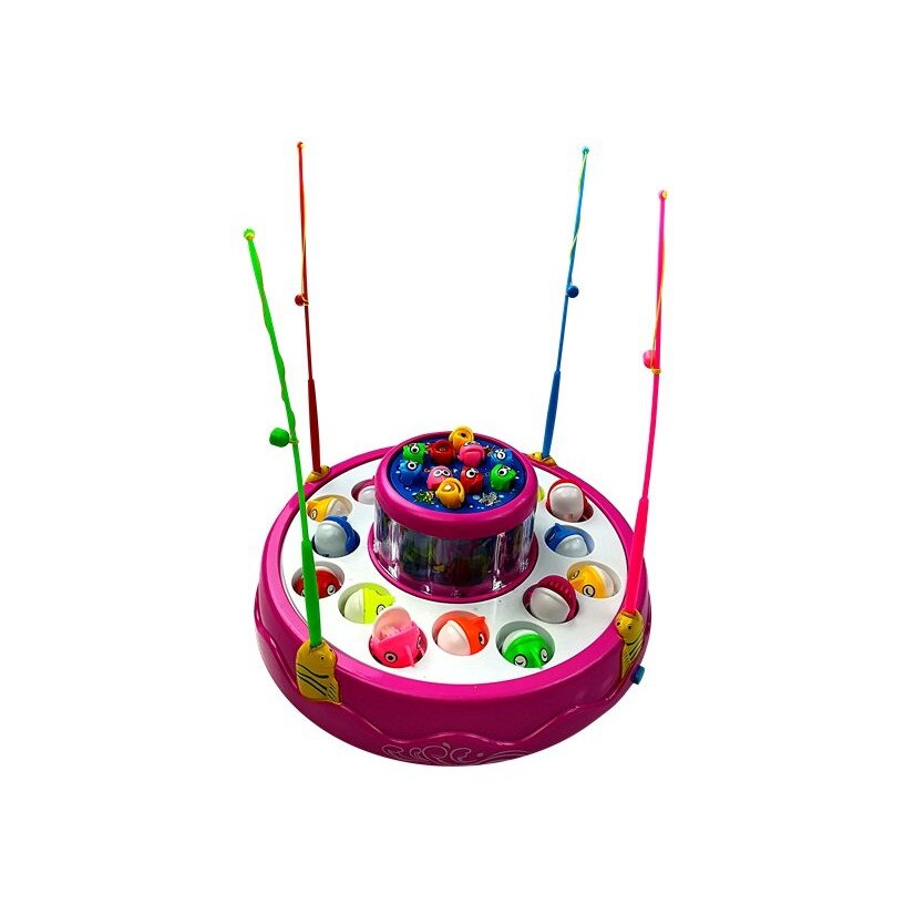 Joc distractiv de pescuit magnetic Go Go Fishing, roz