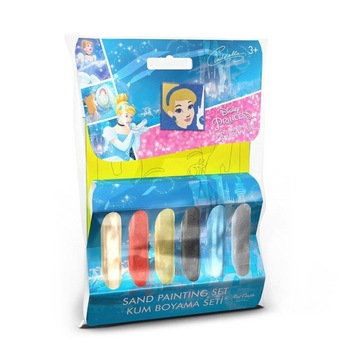 Set creativ pictura cu nisip colorat, Cenusareasa, Disney, 1 plansa 11 x 11 cm, 6 tuburi nisip multicolor, 1 penseta, 1 folie protectie, + 3 ani Set creativ pictura cu nisip colorat, Cenusareasa, Disney, 1 plansa 11 x 11 cm, 6 tuburi nisip multicolor, 1 penseta, 1 folie protectie, + 3 ani