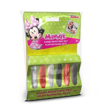 Set creativ pictura cu nisip colorat, Minnie Mouse, Disney, 1 plansa 11 x 11 cm, 6 tuburi nisip multicolor, 1 penseta, 1 folie protectie, + 3 ani Set creativ pictura cu nisip colorat, Minnie Mouse, Disney, 1 plansa 11 x 11 cm, 6 tuburi nisip multicolor, 1 penseta, 1 folie protectie, + 3 ani