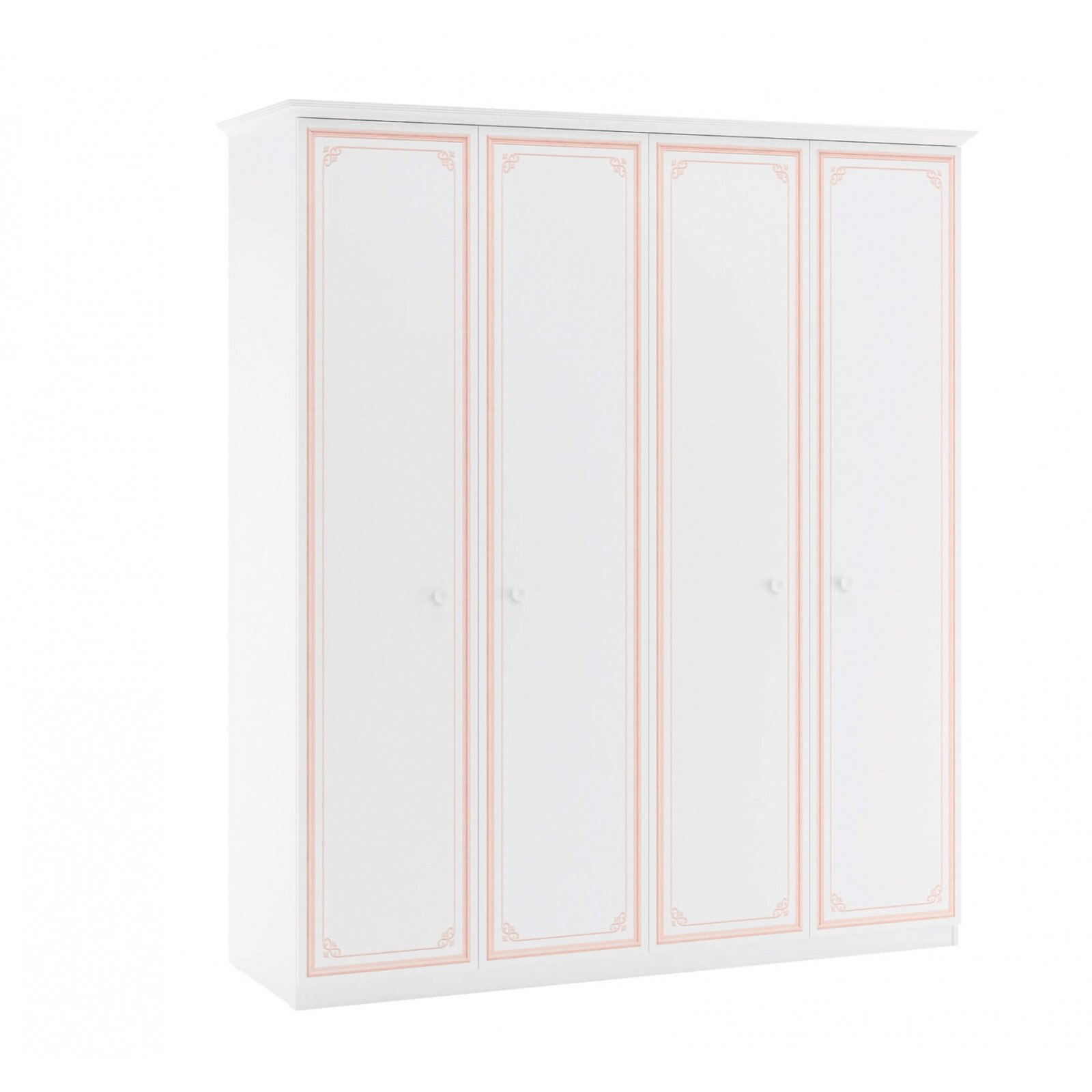 Dulap cu 4 usi pentru camera fetelor, Colectia Selena Pink