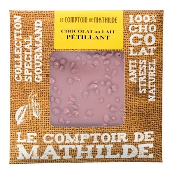 Tableta de ciocolata Comptoir de Mathilde cu lapte si cristale de zahar Tableta de ciocolata Comptoir de Mathilde cu lapte si cristale de zahar