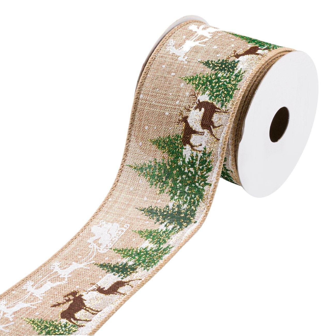 Panglica cu imprimeu sania lui Mos Craciun, Lioness, 5 m x 65 mm