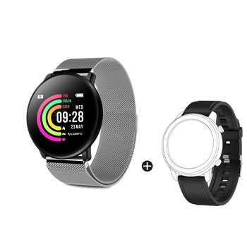 SmartWatch si Bratara Fitness 2 in 1 SmartVIBE FIT, FULL METALIC, NOTIFICARI Apeluri/Mesaje, 1.22 SmartWatch si Bratara Fitness 2 in 1 SmartVIBE FIT, FULL METALIC, NOTIFICARI Apeluri/Mesaje, 1.22