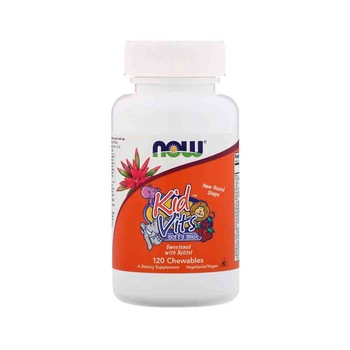 Complex Vitamine Masticabile Copii, Kid Vits, Now Foods, 120 drajeuri Complex Vitamine Masticabile Copii, Kid Vits, Now Foods, 120 drajeuri