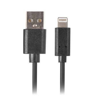 Cablu USB 2.0 tata la 8-pin Lightning tata, Lanberg 41638, lungime 1 metru, negru Cablu USB 2.0 tata la 8-pin Lightning tata, Lanberg 41638, lungime 1 metru, negru