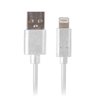 Cablu USB 2.0 tata la 8-pin Lightning tata, Lanberg 41665, lungime 1 metru, alb Cablu USB 2.0 tata la 8-pin Lightning tata, Lanberg 41665, lungime 1 metru, alb