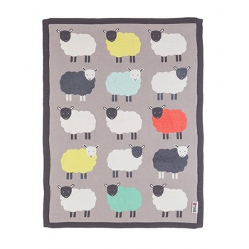 Paturica Tricotata din Bumbac cu Oite Gri Paturica Tricotata din Bumbac cu Oite Gri