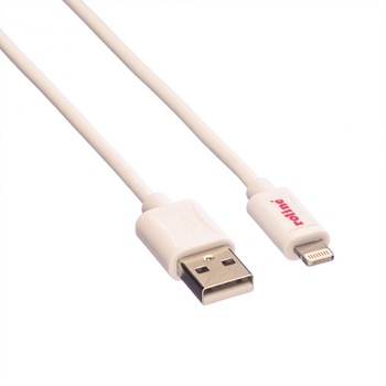 Cablu de date si alimentare pentru IPhone Lightning 6/5/5C/5S Mfi 1.8m Alb, Roline 11.02.8322 Cablu de date si alimentare pentru IPhone Lightning 6/5/5C/5S Mfi 1.8m Alb, Roline 11.02.8322