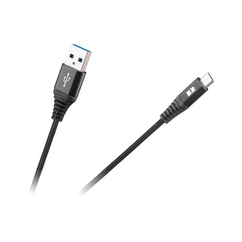 Cablu USB - micro USB Rebel 100 cm, negru