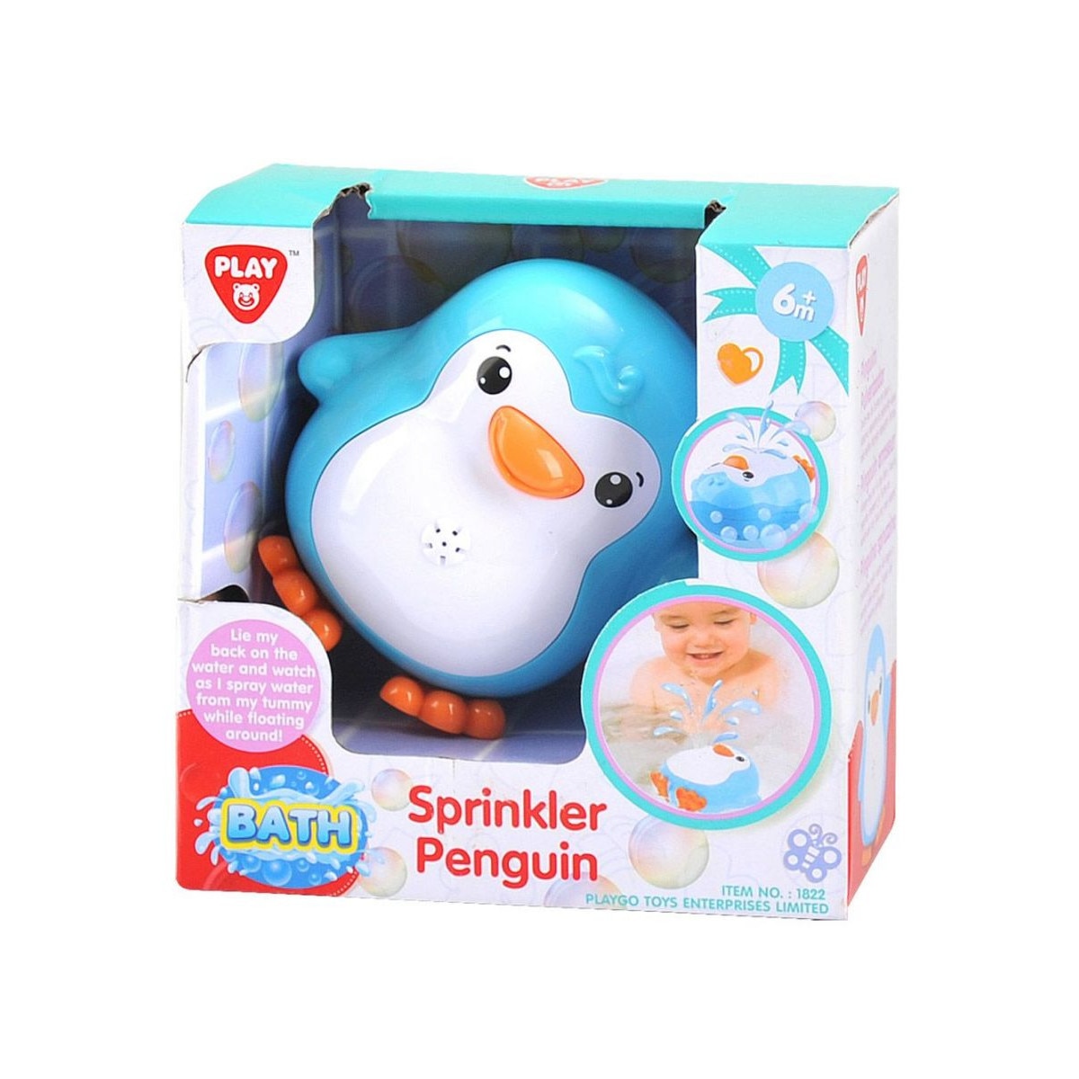Jucarie de baie PlayGo pinguin albastru cu stropitoare