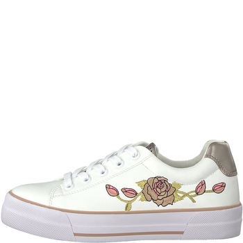 Tenisi dama, Marco Tozzi, piele ecologica, albi, Alb Tenisi dama, Marco Tozzi, piele ecologica, albi, Alb