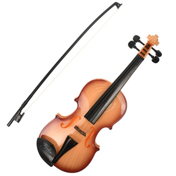 Vioara de jucarie cu baterii, maro deschis din PVC, 50 de cm - 37102 Vioara de jucarie cu baterii, maro deschis din PVC, 50 de cm - 37102