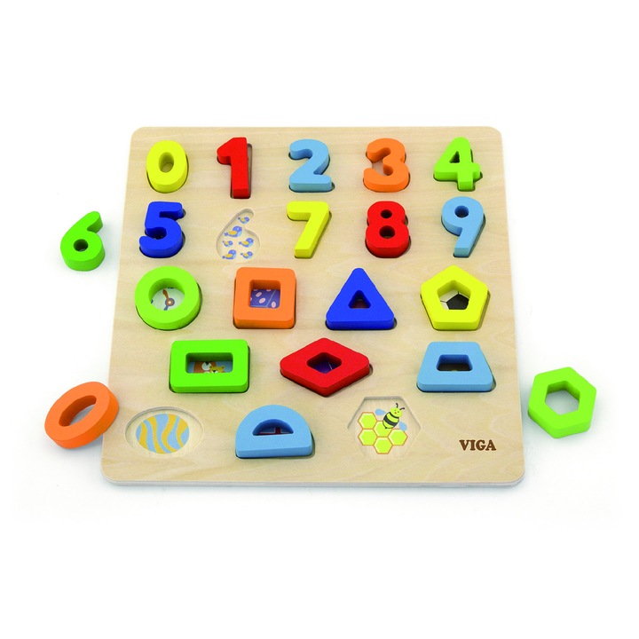Viga Toys 3D puzzle, számok és formák
