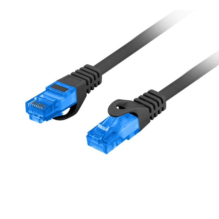 Кабел S/FTP Lanberg 42731, Екраниран, Cat.6A, AWG 26, 500 MHz, LSZH, Мрежова връзка, Ethernet, 2xRJ45, Черен, Дължина 20 м