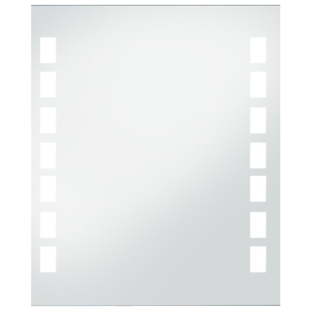 Oglinda cu LED de perete , vidaXL, Sticla, 50 x 60 cm, Argintiu