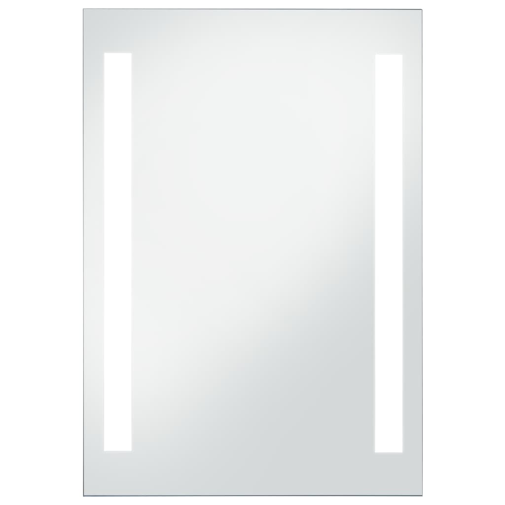 Oglinda cu LED de perete de baie , vidaXL, Sticla, 60 x 80 cm, Argintiu