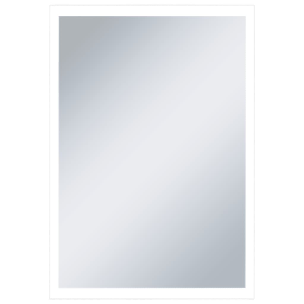 Oglinda cu LED de perete de baie , vidaXL, Aluminiu, 60 x 80 cm, Argintiu