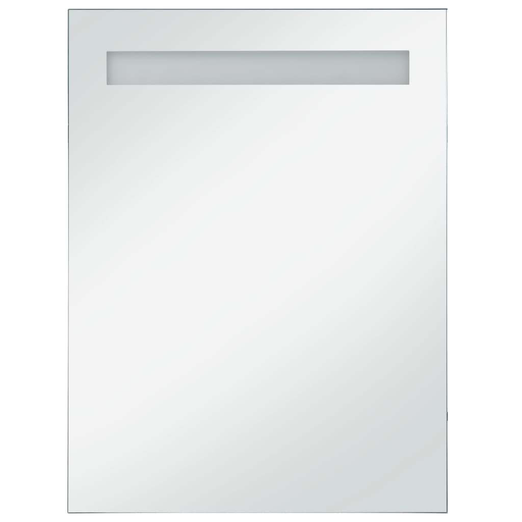 Oglinda cu LED de perete de baie , vidaXL, Sticla, 60 x 80 cm, Argintiu