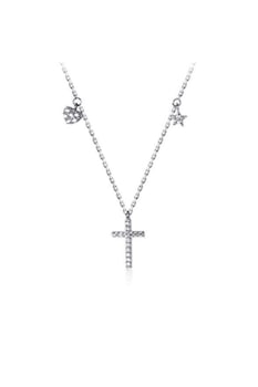 Lant din argint 925 Crucifix cu pandantiv in forma de cruce, 40 cm, ideal cadou, aniversare, sarbatori