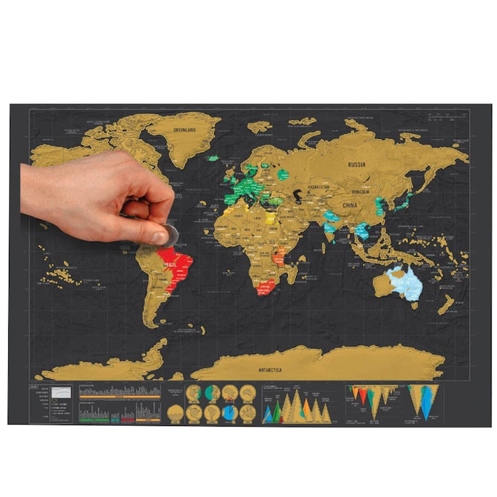 Карта на света за изтриване Chippo 878246, 82 x 60см
