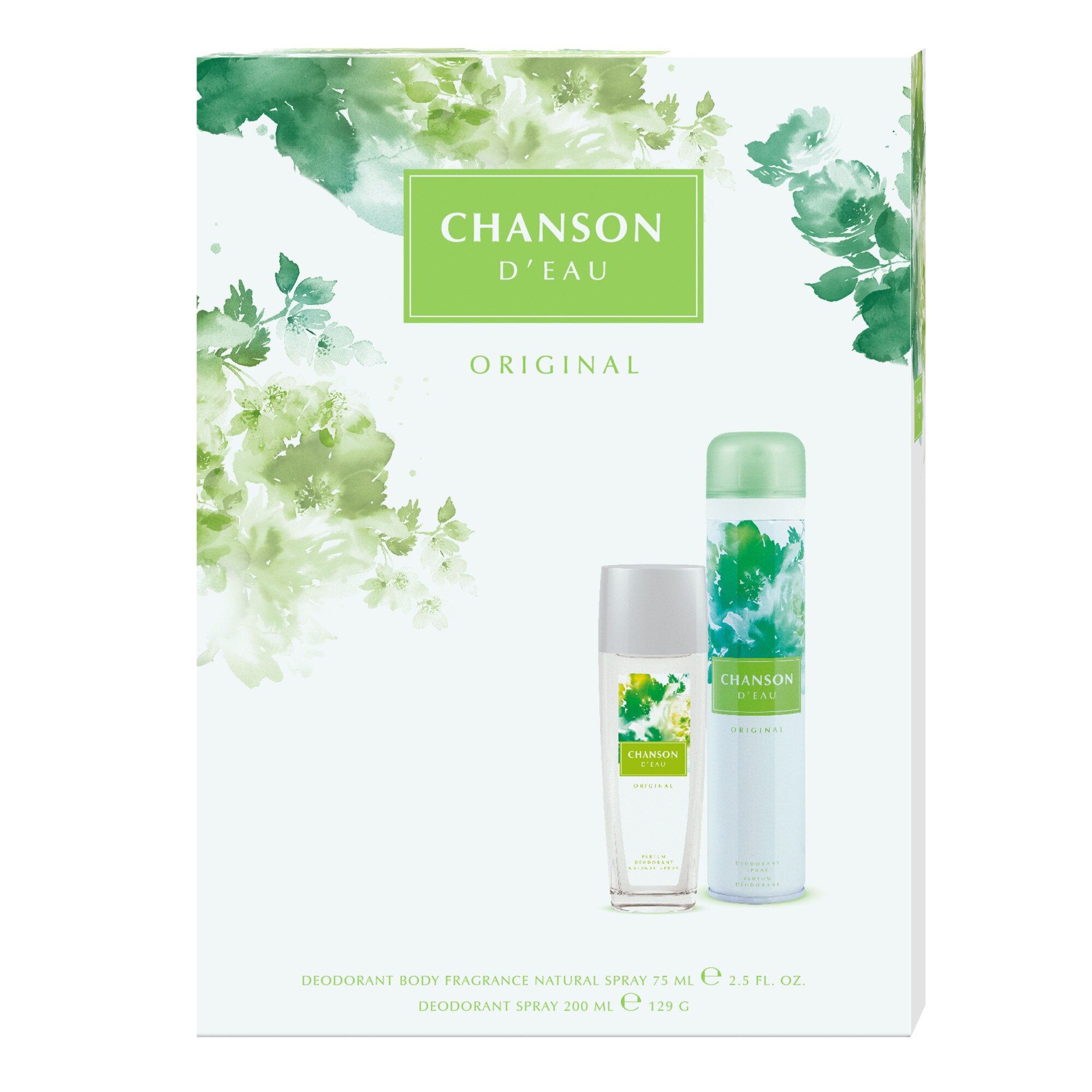 Set Chanson Original, femei: Deodorant natural spray, 75 ml + Deodorant spray, 200 ml