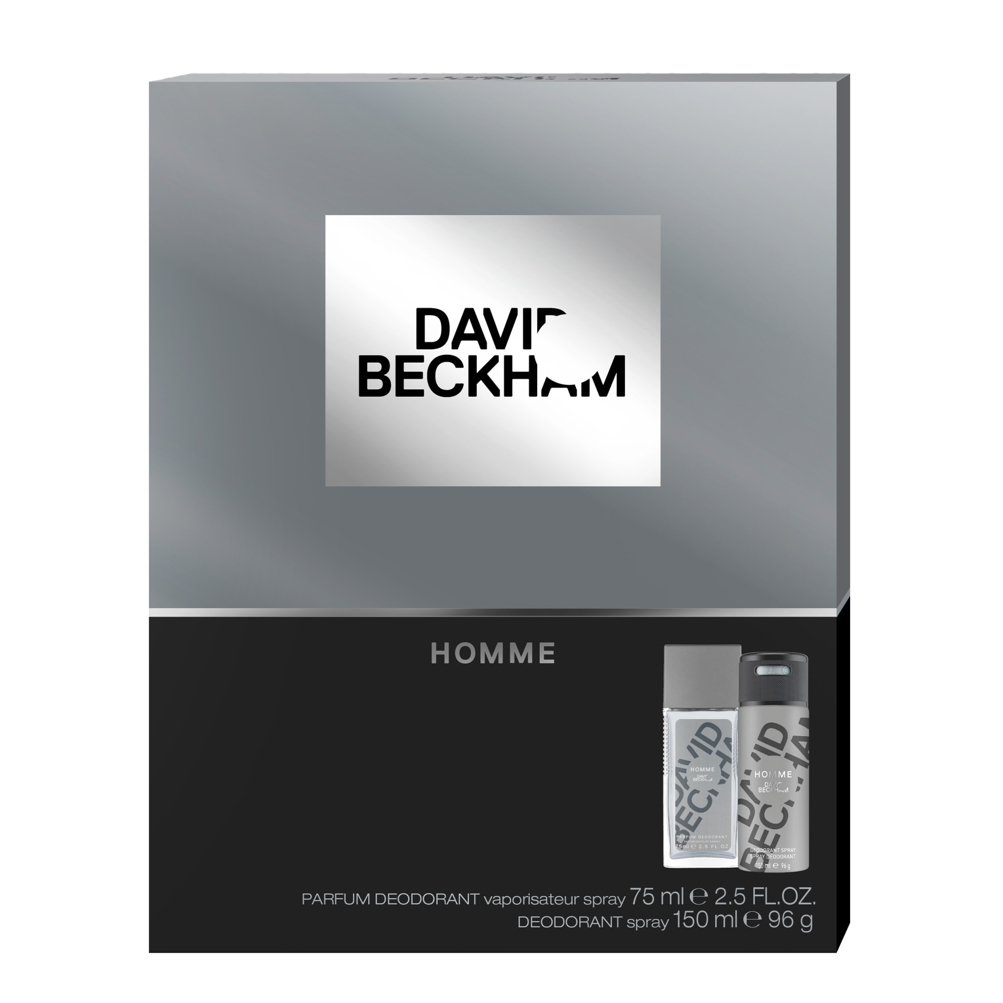 Set David Beckham Homme, barbati: Deodorant natural spray, 75 ml + Deodorant spray, 150 ml