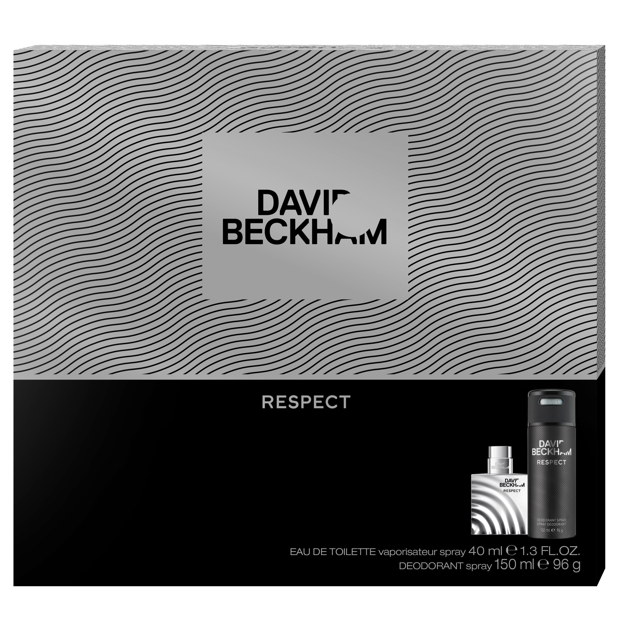 Set David Beckham Respect, barbati: Apa de toaleta, 40 ml + Deodorant spray, 150 ml