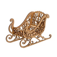 Saniuta lemn, Piksel, decoratiune Craciun 20 x 12 x 9 cm