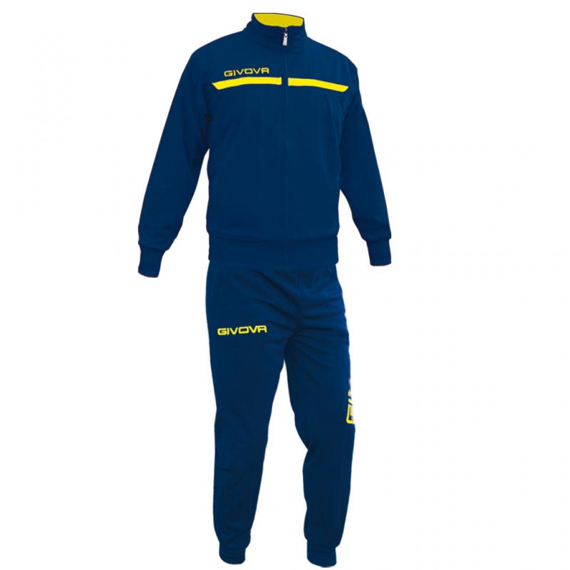 Trening Givova One Full Zip, bleumarin/galben, 4XS INTL