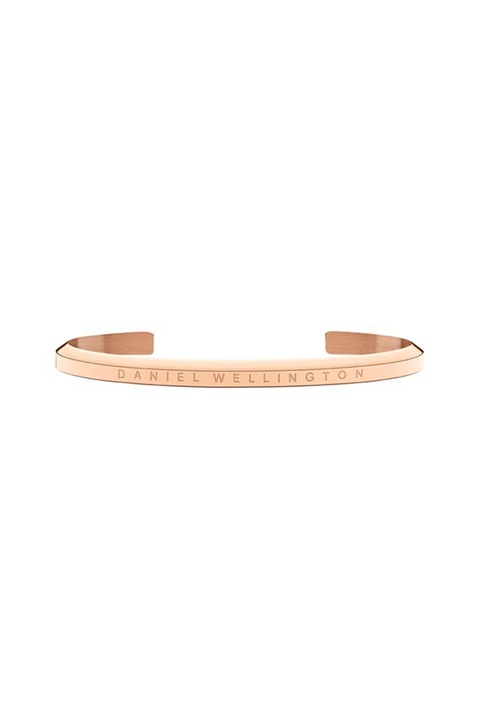 Daniel Wellington, Bratara rigida fara inchidere cu logo stantat, Auriu rose