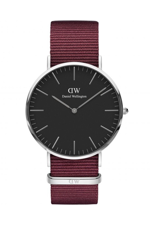 Daniel Wellington, Kvarc karora textil szijjal, Bordeaux Red, Bordó, Ezüstszín