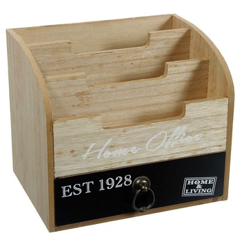 Cutie decorativa de lemn cu 3 spatii, neagra cu maro,20 cm Cutie decorativa de lemn cu 3 spatii, neagra cu maro,20 cm