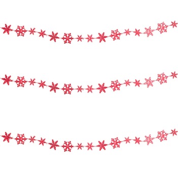 Ghirlanda cu fulgi rosii decorativi de Craciun, Lioness, 5 m Ghirlanda cu fulgi rosii decorativi de Craciun, Lioness, 5 m